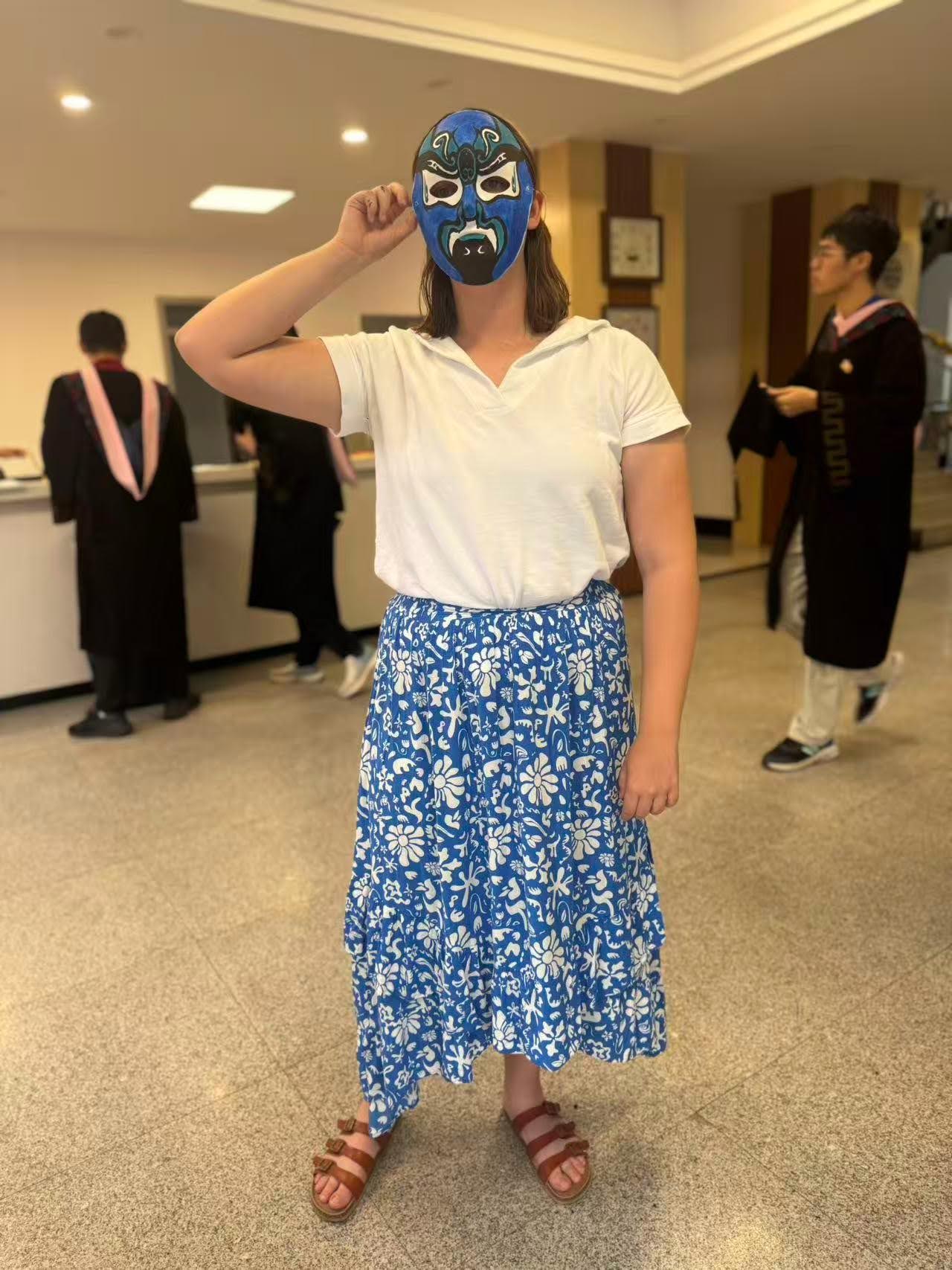 Showcasing a Beijing Opera mask